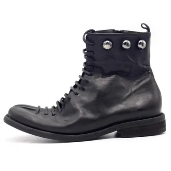 Luxury Men Shoes Genuine Cow Leather Lace Up Ankle Boots Comfortable Premium Work Boots Vintage Outdoor Desert Boots