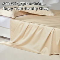 1PC Egyptian Cotton Bed Flat Sheet for Double King Queen Bed Solid Color 800 Thread Count Top Sheets Luxurious Durable Bedsheet 2