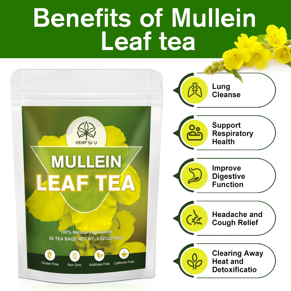 100% Pure Natural Mullein Leaf Extract Lung Cleansing Relieve Cough and Headache Promote Digestion and Help Sleep S06747928b50b42d69cfd097647dae2c64