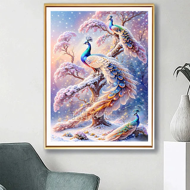5D Diamond Painting Fantasy Colour Peacock Picture