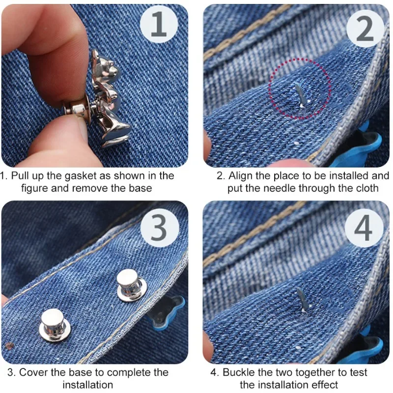 Reduce Jeans Waist Buckle Detachable Cute Small Bear Tighten Clothing Snap Fastener No Need Nailing Pants Waist Tighten Button