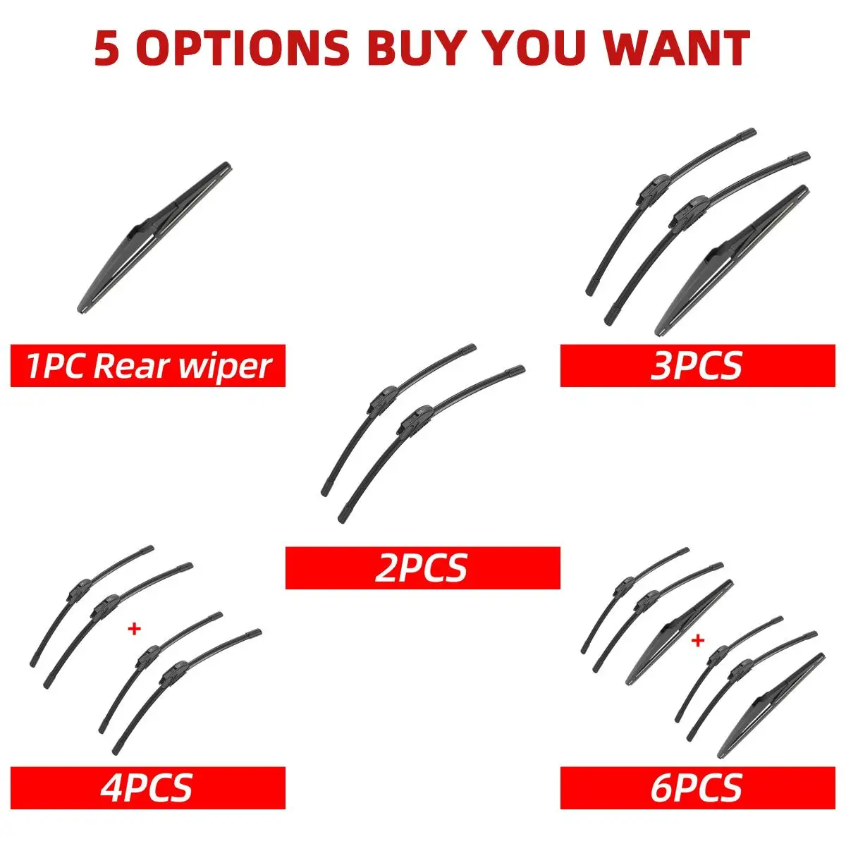1/2/3/4/6PCS Car Wiper For KIA Soul MK2 EV 2014-2019 Front Rear Wiper Blades Brushes Auto Accessories 2014 2015 2016 2017 2018 3
