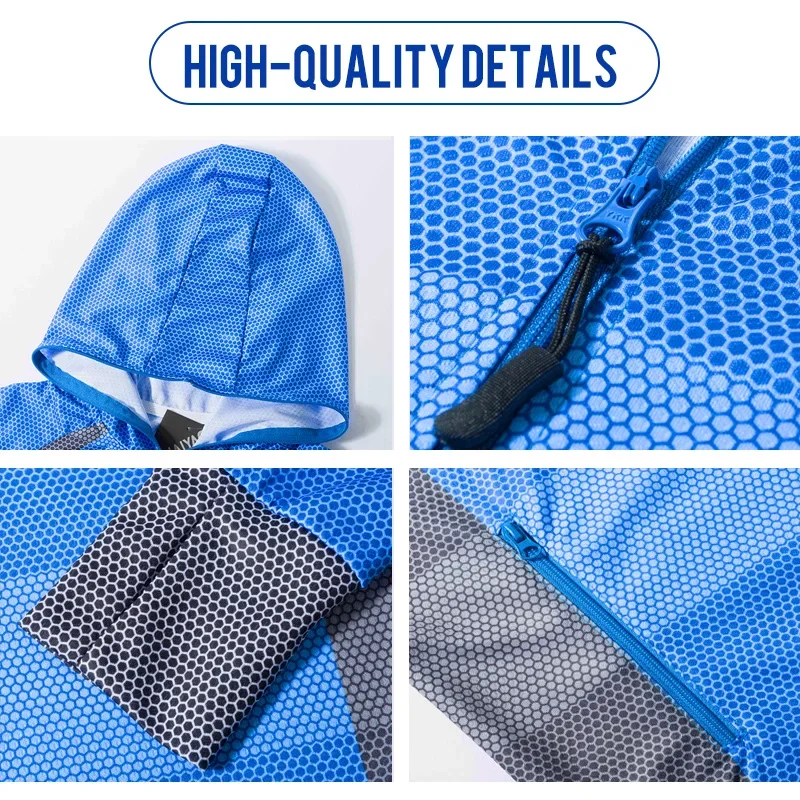 QUESHARK Quick Dry Hydrophobic Anti-fouling Fishing Jacket Men Stain-Resistant Cycling Hiking Trekking Sun-Protective Clothing