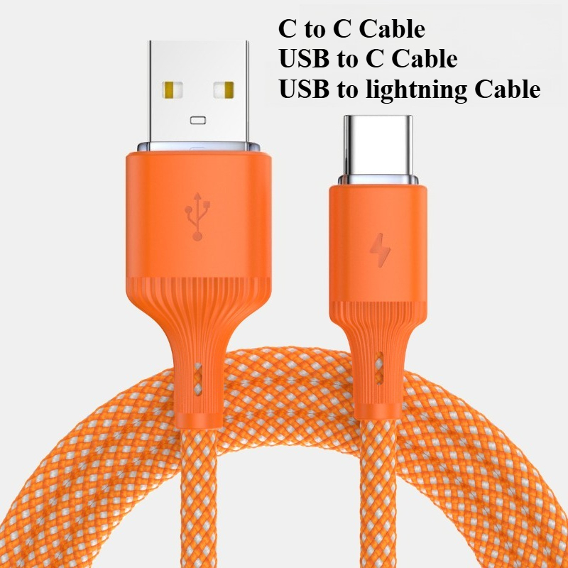 USB Lightning Braided Fast Charging Data C To C Cable Suitable for IPhone Apple Huawei Xiaomi Redmi Samsung TypeC Charging Cable