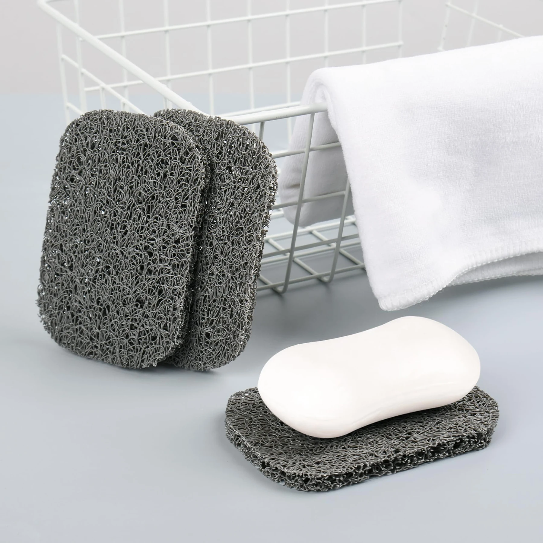 2PCS Soap Holder Pads, Non-Slip Soap Bar Savers Self-Draining Soap Lifting Pads for Soap Dish BPA-Free for Shower Kitchen Bathr 2