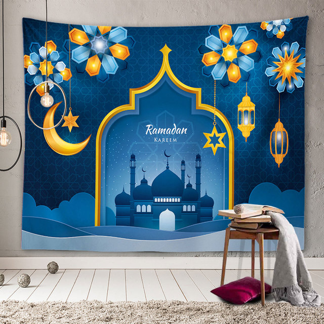 Muslim Ramadan Decoration Tapestry 3D Printing Home Background Wall Decoration Wall Hanging Dormitory Decoration