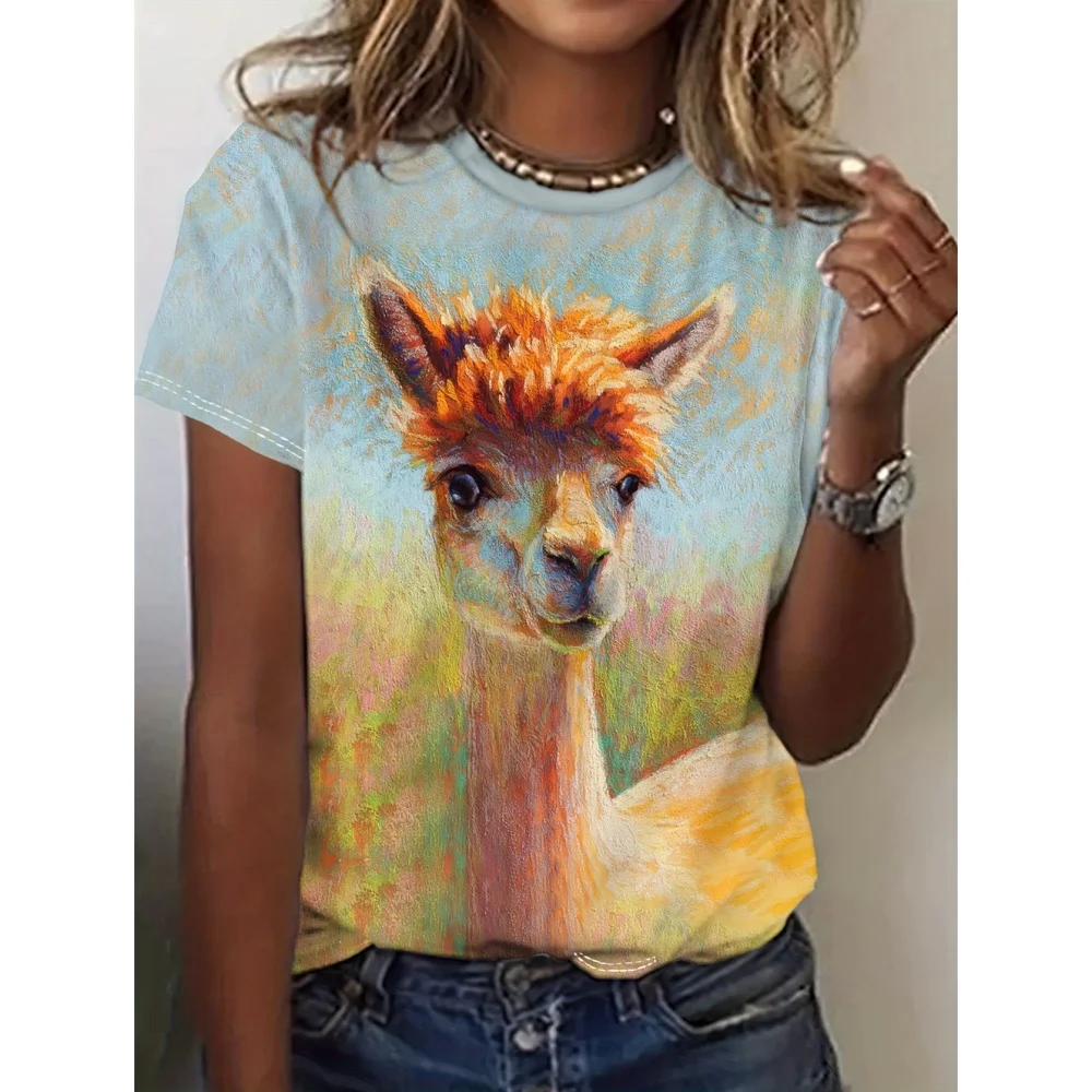 

Women's T-Shirts Cartoon Characters 3d Print Rose T-Shirt Harajuku Casual Short Sleeve Top Tee O Neck Oversized Female Clothing