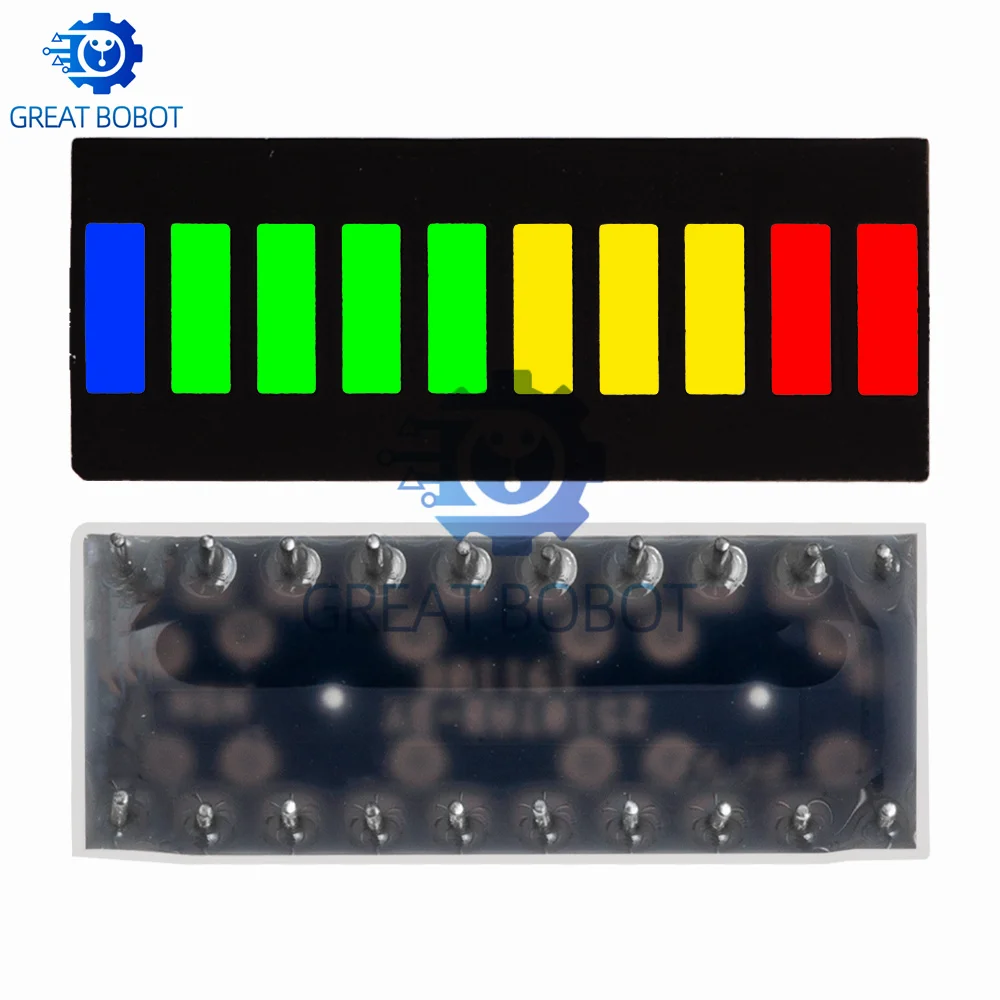BS 10 grid digital segment LED light bar 2 red+3 yellow+4 green+1 blue light flat tube B10BRYGB