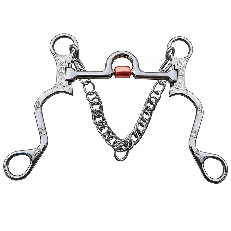 Professional Stainless Steel Horse Bit Durable Curb Hooks Chain Full Cheek Comfort Snaffle Bit Copper Rollers Horse Equipment horse riding equipment