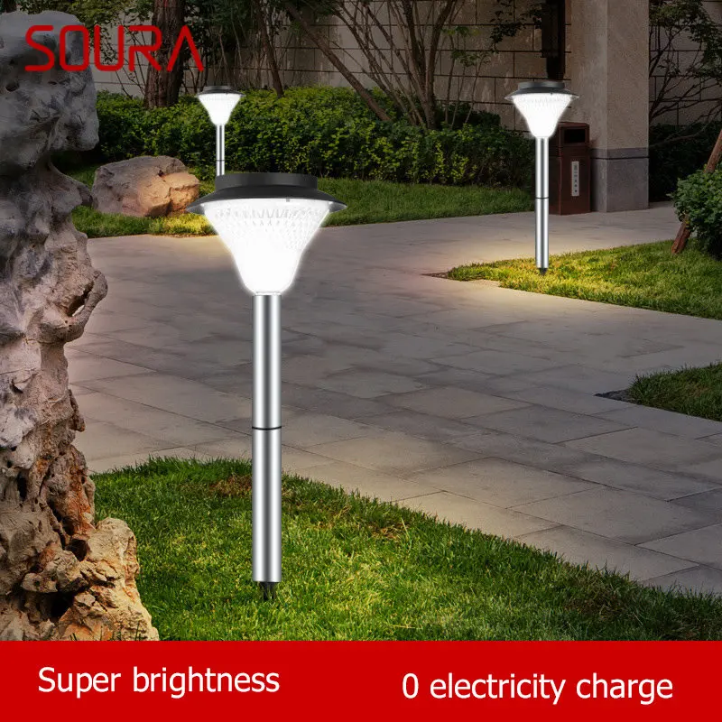 SOURA Solar Light Contemporary Lawn Lamp LED Waterproof IP65 Outdoor Decorative For Courtyard Park  Garden