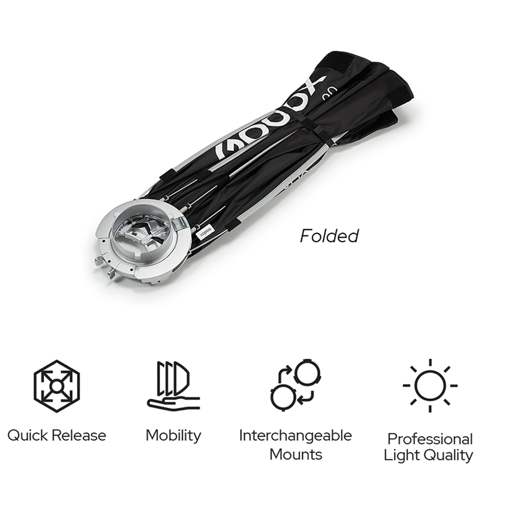 고독스 이지플로우 옥타 60/90/120/150 접이식 소프트박스 퀵 릴리즈 휴대용 조명 디퓨저 (사진 스튜디오용)