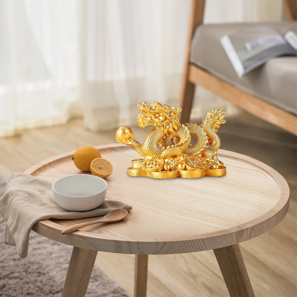 2024 Feng Shui Dragon Statue Attract Wealth Chinese Dragon Figurines Good Luck Auspicious Dragon Statuette for Home Office