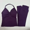Impact Yoga Set Women Padded Halter Tank Top Scrunch Butt Lifting Gym Shorts Set Summer Sportswear Workout Clothes 5