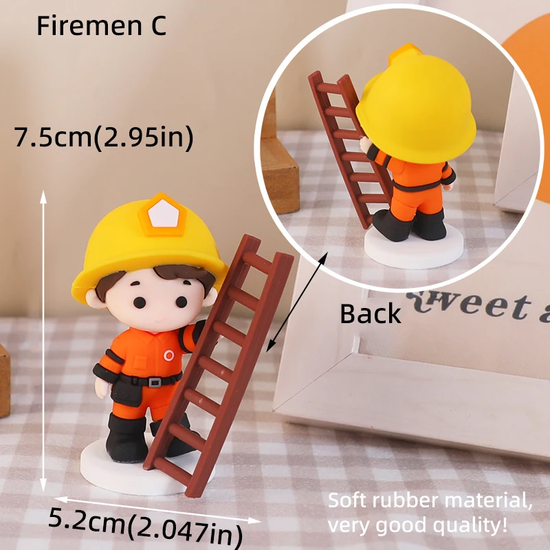 Firefighter-Themed Cake Toppers for Kids' Birthday Parties