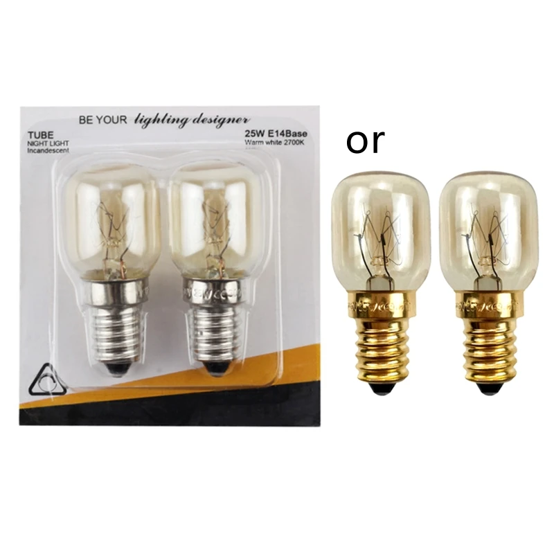 2pcs 220V E14  Degree High Temperature Resistant Microwave Oven Bulb Cooker  Lighting Bulb 15/25W New Dropship