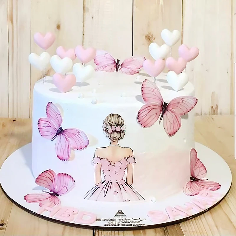 Set Di Decorazioni Per Torte Di Compleanno A Forma Di Farfalla Colorata 1 Grande Topper Per Torta Di Buon Compleanno E 20 Topper Per Cupcake A~p121911404