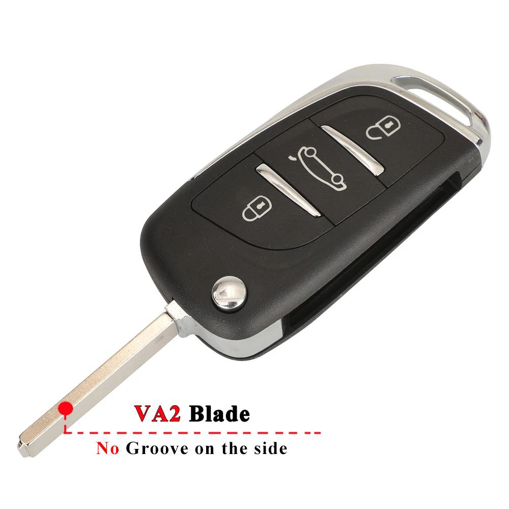 Jingyuqin 3-Button Flip Folding Remote Car Key Shell Case