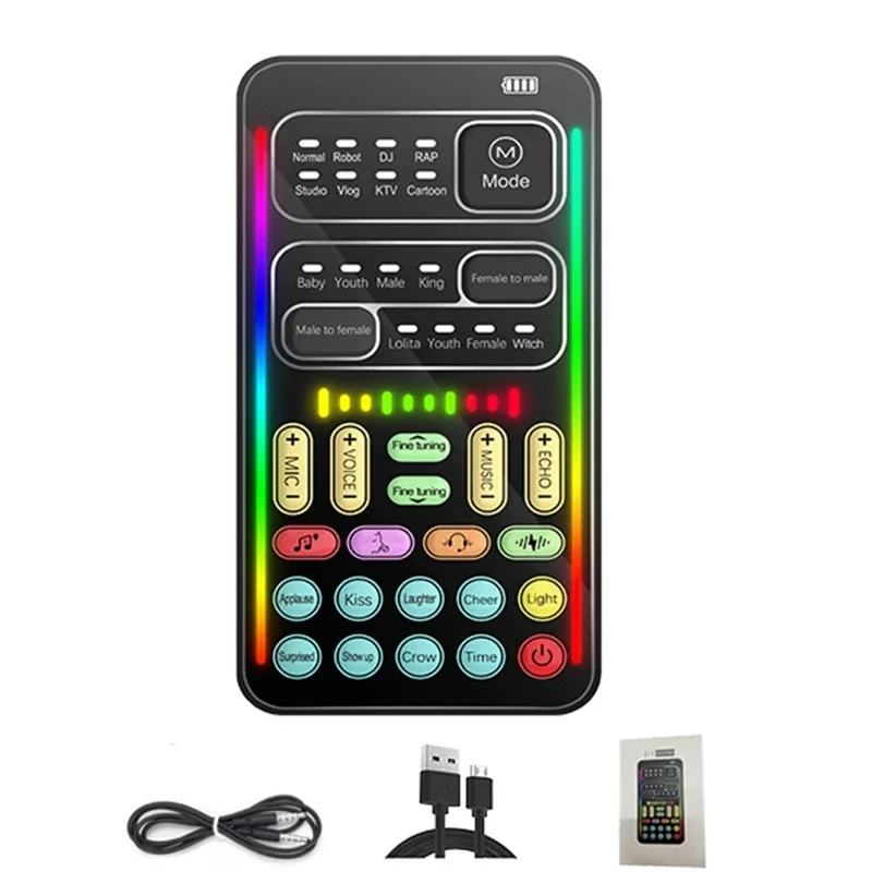 Voice Changer Bluetooth-Compatible Live Sound Changing Card Phone Tablet Speaker Live Voice Cards-T3EB