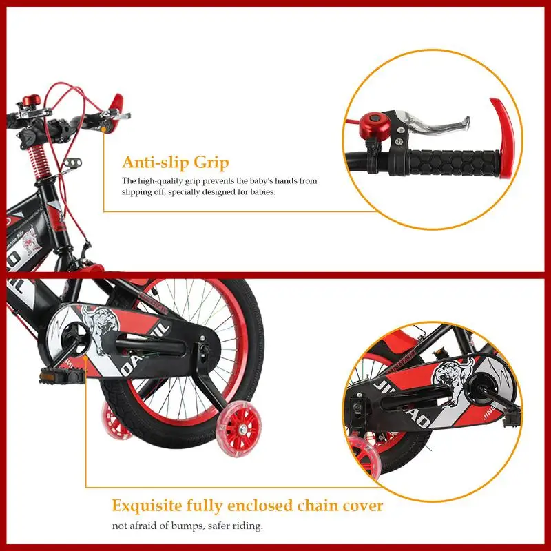 Vélo avec Roues d'Entraînement Antidérapantes de 16/18 Pouces, Bicyclette  Adaptée aux Enfants de 3 à 8 Ans - AliExpress