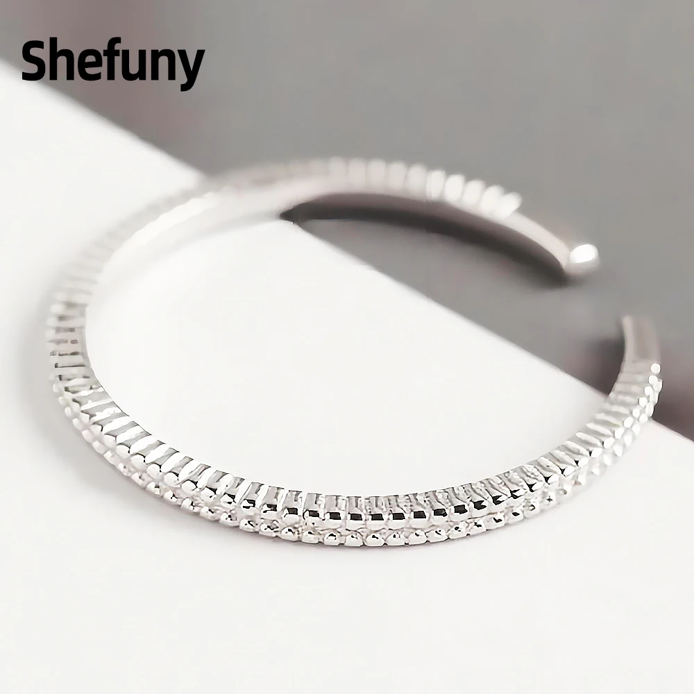 

925 Sterling Silver Simply Geometric Adjustable Finger Rings Stackable Open Size Rings For Women Fine Jewelry Engagement Gift