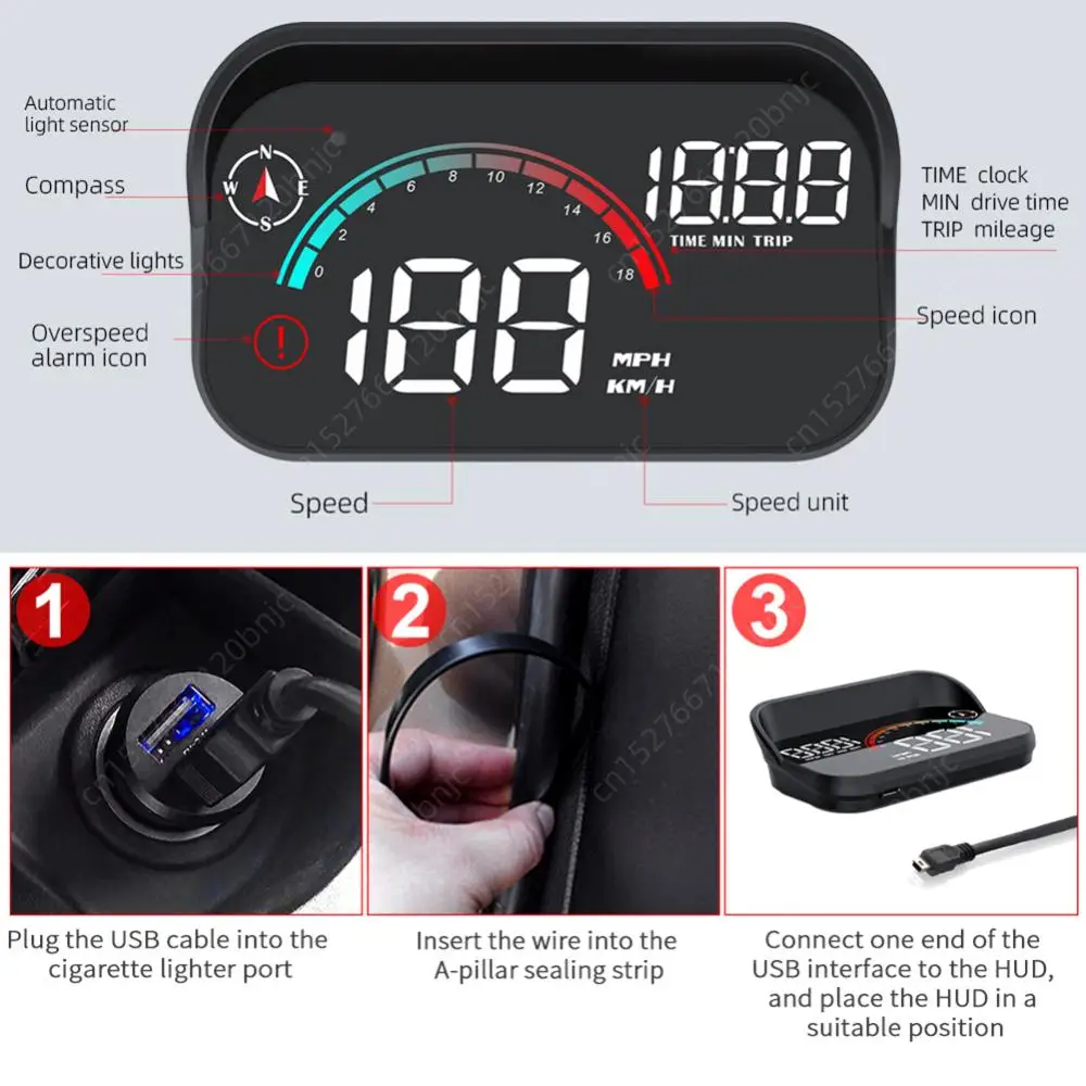 ӵ 跮  ȭ, RPM MPH ,  溸,  GPS ӵ,  Ÿ , ڵ GPS HUD LCD ÷