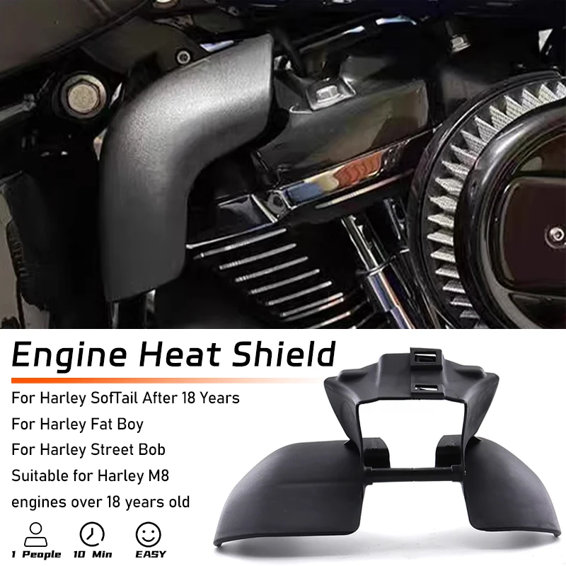 Suitable for Harley 18-year-old soft-tail fat boy, Luwei Breaker, Street Fighter M8 engine heat shield shroud