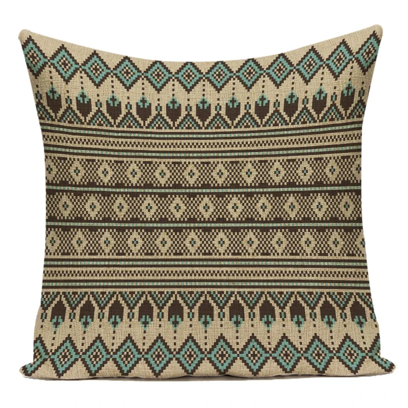 Vintage Boho Geometric Cotton Linen Decorative Throw Pillow Cover