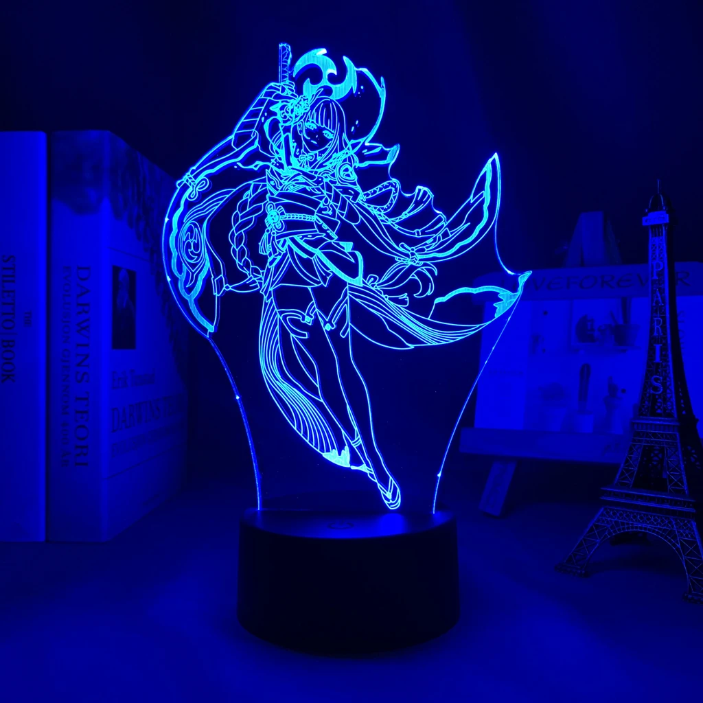 Led Lamp Genshin Impact Raiden Shogun For Kid Bedroom Decoration Birthday Impact Baal Led Night Light Game - Night Lights -