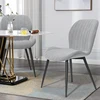 Dining Chair Set of 2, Upholstered Dining Room Chairs, Mid-Century Modern Armless Back Chair with Velvet Soft Seat Metal Legs, 3