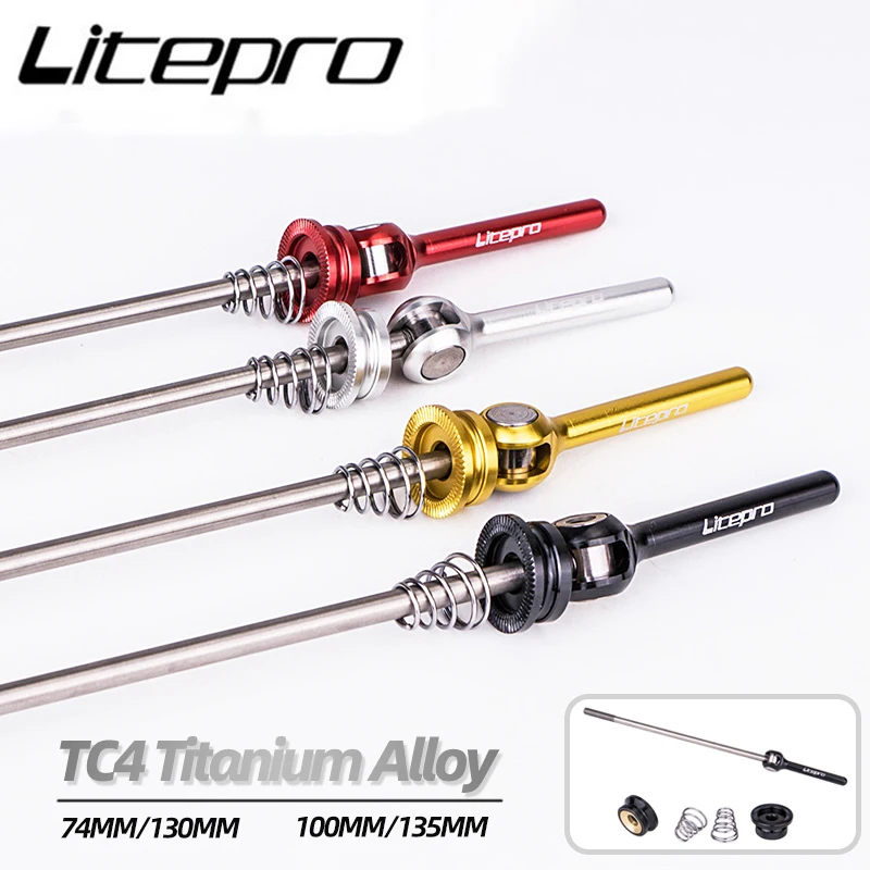 

Titanium Alloy Axle Quick Release Skewers 74mm/130mm Folding Bike, 100mm/135mm MTB Road Bicycle Parts QR Lever for Brompton