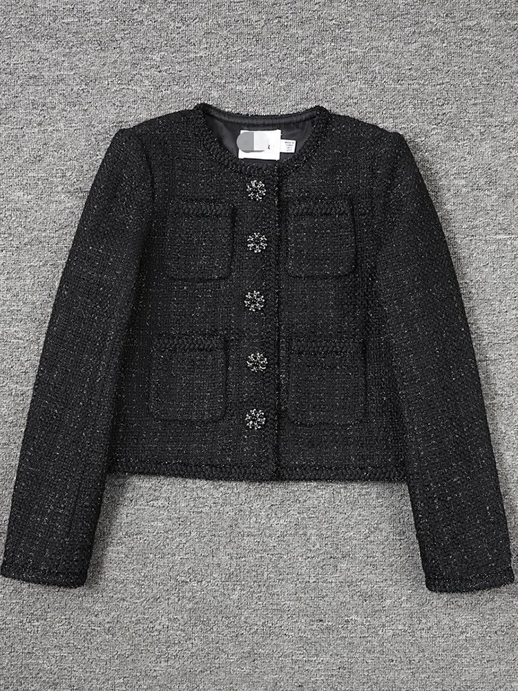 Рисунок 4 - Женский черный твидовый шерстяной пиджак ручной работы