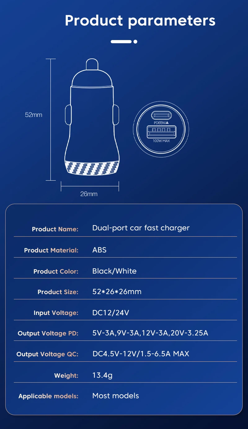 Olaf 165W QC3.0 USB C Car Charger PD Type C Super Fast Charging Car Phone Charger Adapter For iPhone 14 13 Samsung Huawei Xiaomi