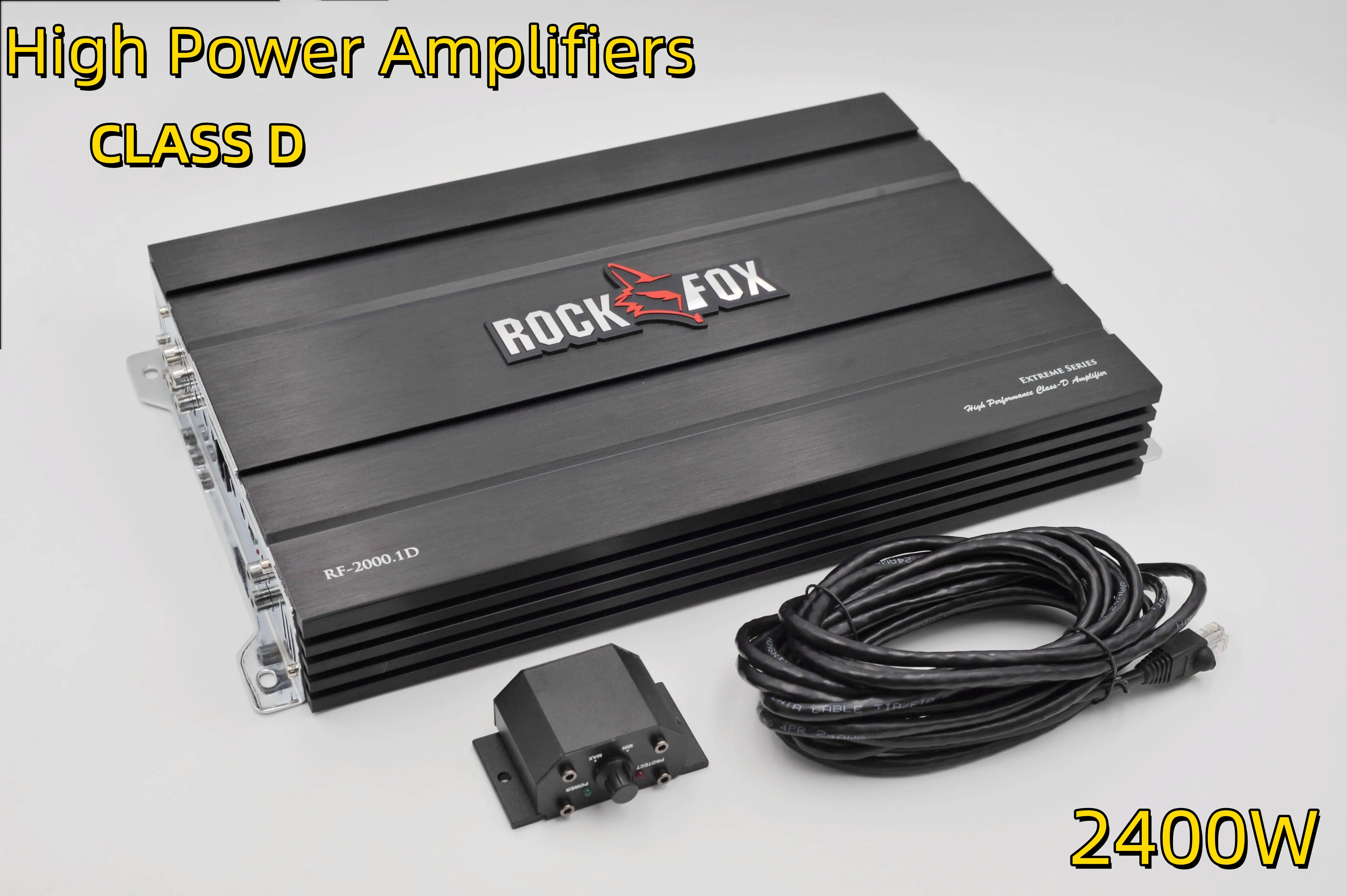 ROCKFOX 2400W Car Subwoofer Amplifiers Class D HIFI Slim Under-Seat Bass Powered Car Speaker Subwoofer Power Audio Processor