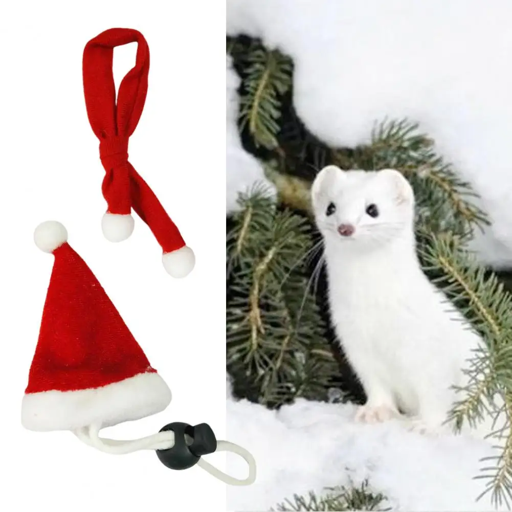 Pet Headgear Bearded Dragon Hats Soft Reptile Hats Skin-friendly Comfortable Lizard Head Wear Santa Cap