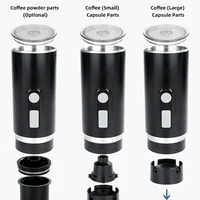 Rechargeable Heatable Carry Portable Fully Automatic Espresso Capsule Coffee Machine for Large and Small Capsules / Coffee Powde 1