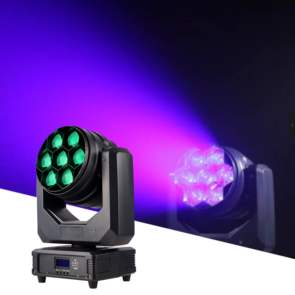 

NEW YUER 7X40W RGBW 4IN1 Zoom Moving Head Light DMX512 17CH Dyeing Effect Light DJ Disco Stage Wedding Music Party Light SHWO