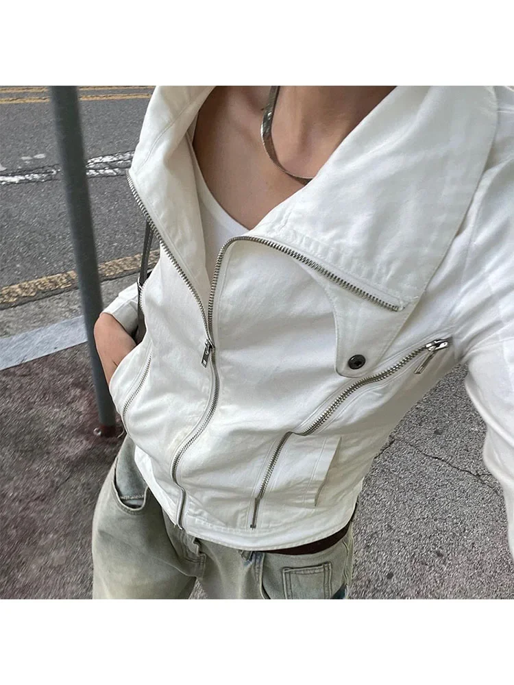 

Woman 90s Outerwear Japanese Fashion American Style Jacket Aesthetics Coat Gyaru All-match Streetwear Preppy Style Zipper Y2K