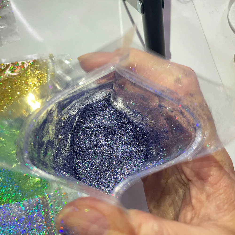 네일 레이저 파우더용 은빛 벌크 글리터, 0.2mm 매직 미러, 무지개 빛깔 안료 1/128, 초박형 더스트 플레이크 매니큐어 장식, 50g