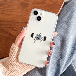 Adorable Cartoon Line Up Kawaii Clear Soft Phone Case - iPhone 12 Mini (B)
