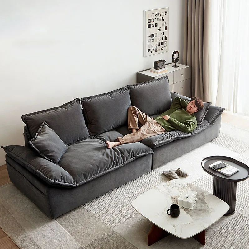 Modern Puffs Lazy Sofa Soggiorno Sezionale Lounge Italiano Divano Ad Angolo Nordic Designer Mobili Per La Casa Salon Furniture Dwh