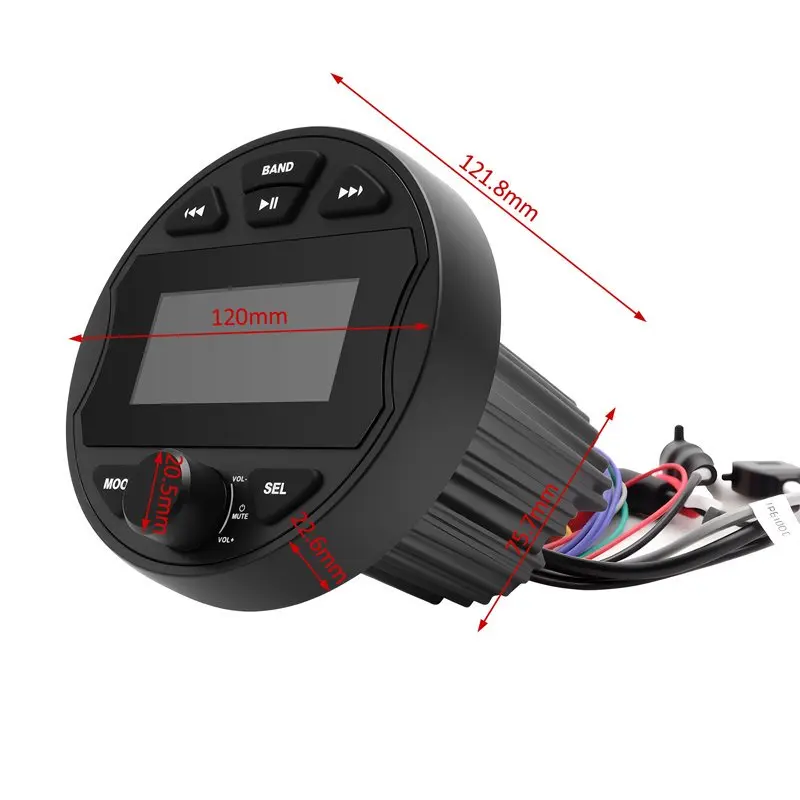 Boat Radio MP3 Media Player Stereo Marine Radio Cover Bluetooth AUX USB Waterproof Widely for ATV UTV SPA RZR FM AM