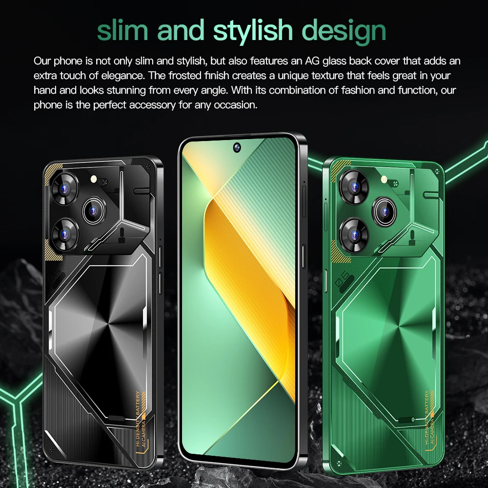 포바 6 프로 오리지널 스마트폰, 안드로이드 14, NFC 잠금 해제, 5G 7.3 인치 HD 16G + 1TB 휴대폰, 듀얼 SIM 휴대폰, 50 + 108MP, 8000mAh