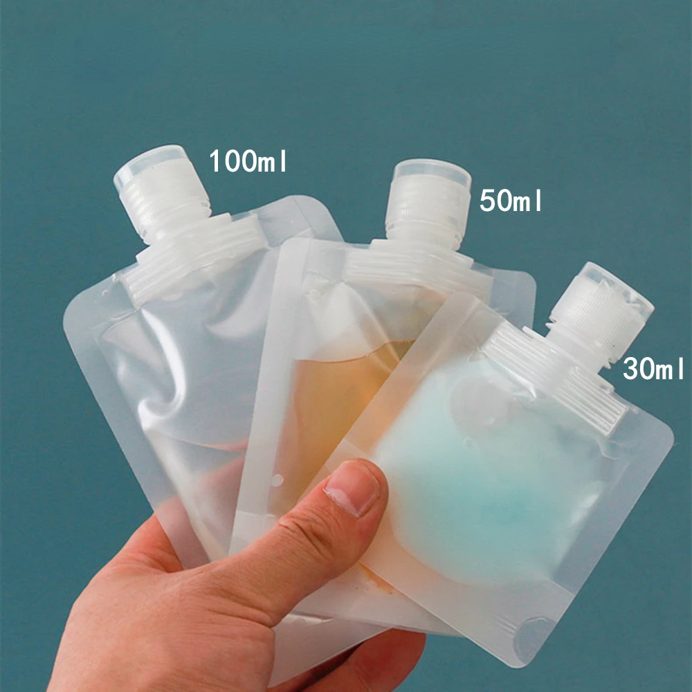 30-50-100ml-Lotion-Dispenser-Bag-Travel-Reusable-Leakproof-Refillable-Pouche-Shampoo-Liquid-Cosmetic-Packaging-Storage.jpg 30/50/100 Ml Krém Adagoló Táska Utazás Újrahasznosítható Szivárgásálló Újratölthető Puche Sampon Folyékony Kozmetikai Csomagoló Tárolóedény - Image 6