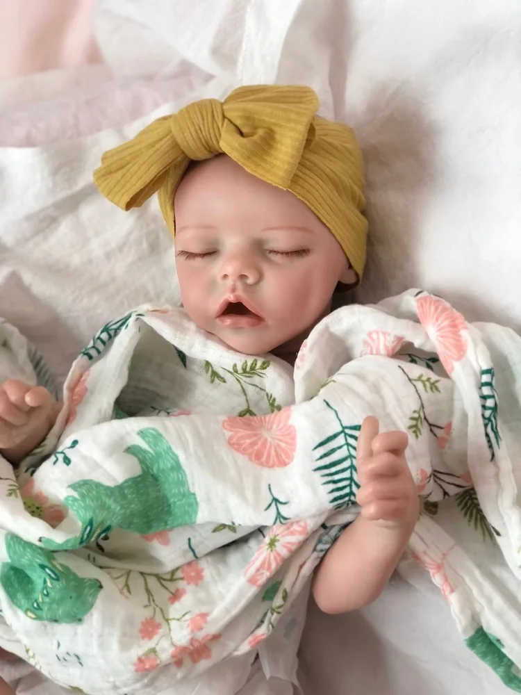 Reborn Baby Doll Full Silicone Vinyl Body Girl Twin A can Bathe in Water Premature Baby 40CM For