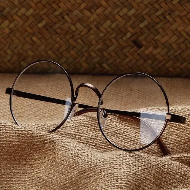 Lunettes rondes à monture métallique, verres plats d'art rétro, accessoires de Cosplay Anime, vêtements pour adultes et garçons, cadeau 1