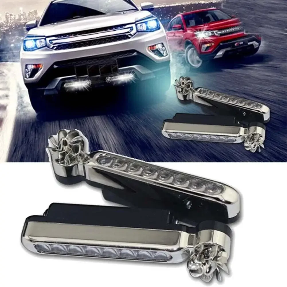 ABS Car Daytime Headlight with Wind Powered Fan and LED Rotating Lights