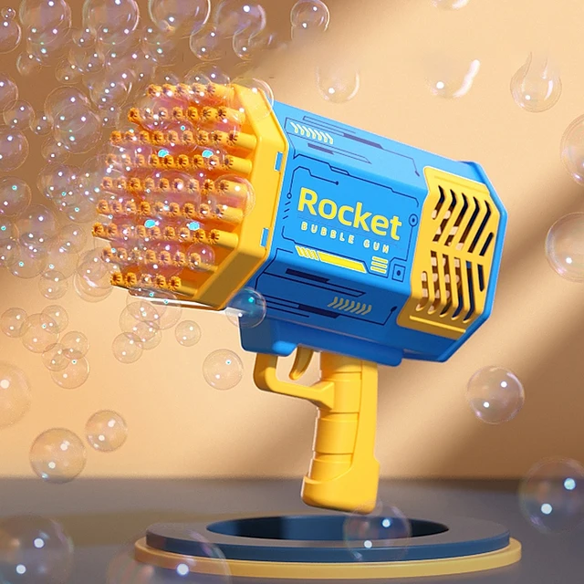 Bubbles Machine 69 Holes Bubble Gun Rocket Gun Launcher Shape Automatic Blower Soap Toys For Kids Children Gift Pomperos Toys 6