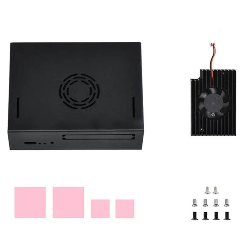 For VisionFive2 Special Metal Shell with Cooling Fan Mini Host Computer Shell IP30 Protection Level Multiple