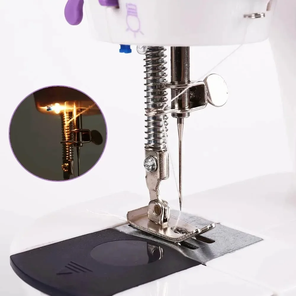 Household 202Mini Sewing Machine sewing machine Handheld Sewing Machine with Light Cutter Foot Pedal Portable Night Light Machine