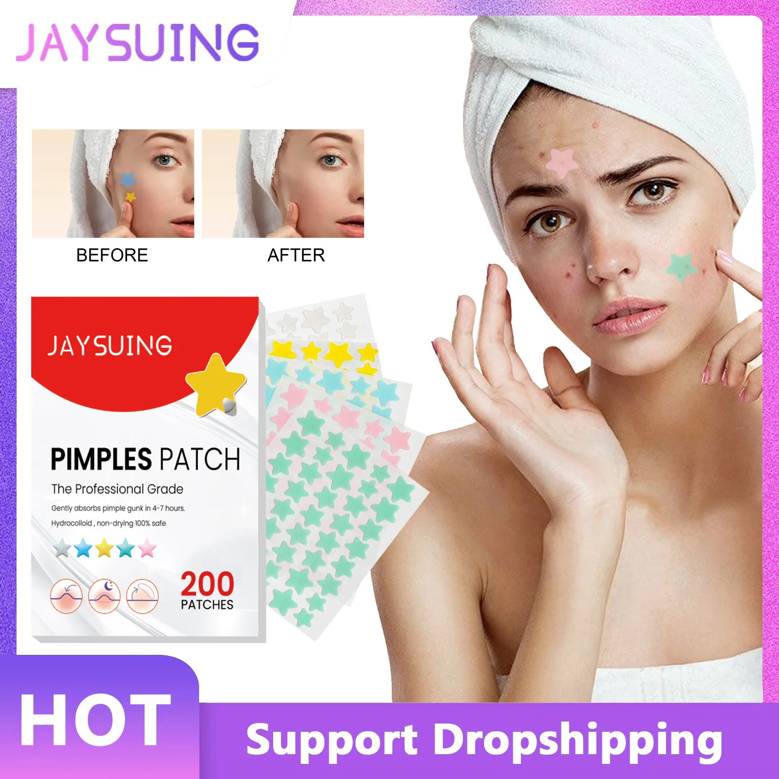 Acne Patch Treatment Anti Pimple Remove Face Blemish Spots Marks Concealer Blackhead Repair Skin Care Acne Stickers Waterproof